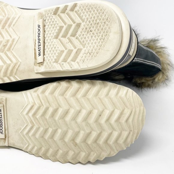 Sorel Womens Joan of Arctic Black Leather Lace up Rubber Bottom Boots Size 9 - Picture 11 of 13